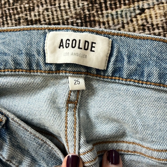 Agolde Women's mid- rise straight Merrel Jeans in Light Blue - Size 25 EUC - Picture 5 of 6